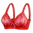 thumbnail image 1 of dmqupv Women Bras Fashion Casual Breathable Tube Top Embroider Bra Underwear Without Steel Ring Gathering and Adjusting Bro Red 34, 1 of 5