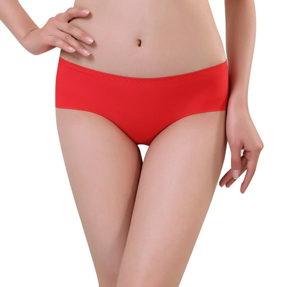 dmqupv Women Panties Women's Panties Pack, Breathable Cotton Stretch Underwear Red One Size