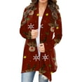 thumbnail image 1 of dmqupv Women Shirt Adult Female Clothes Womens Fall Sweaters Fashion Cardigan for Women Christmas Print Fall Open Front Womens Button up Cardigan (, M), 1 of 4