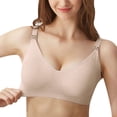 thumbnail image 1 of dmqupv Womens Bras No Underwire Full Support Front Closure Women's Invisible Embrace ComfortFlex Fit Wirefree Bra Pink M, 1 of 4