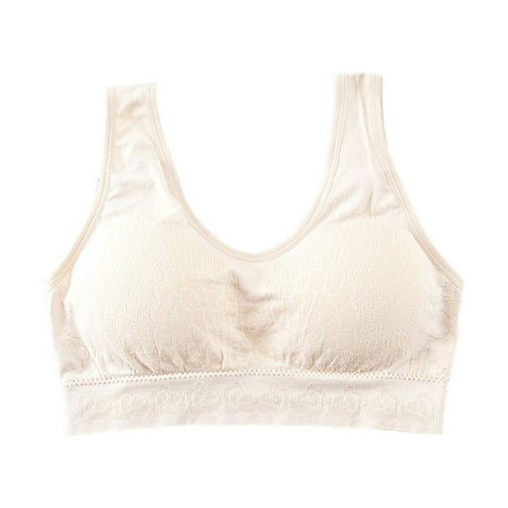 dmqupv Womens Bras Plus Size Front Closure Women's Sports Bra, Spot Comfort, Maximum Support, High-Impact Sports Bra for Women Beige One Size