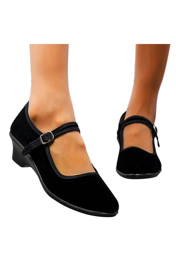 Womens Comfort Shoes Womens Casual Dress Shoes Size 7 Walking Shoes for Women Arch Support Slip Womens Black Slip on Casual Shoes Black 7