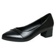 thumbnail image 1 of dmqupv Womens Size 11 Shoes Pointed Fashion Women's Shoes Shoes Thick Heel Slip-on Toe Black Shoes for Women Low Heel, 1 of 5