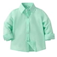 thumbnail image 1 of dmqupv Youth Button Shirts for Boys Kid Boys Button Shirts Graduation Shirts Dress Shirt For Boys Girls School Uniform Shirts Formal Outfits Light Green,Size for 6-7 Years, 1 of 4