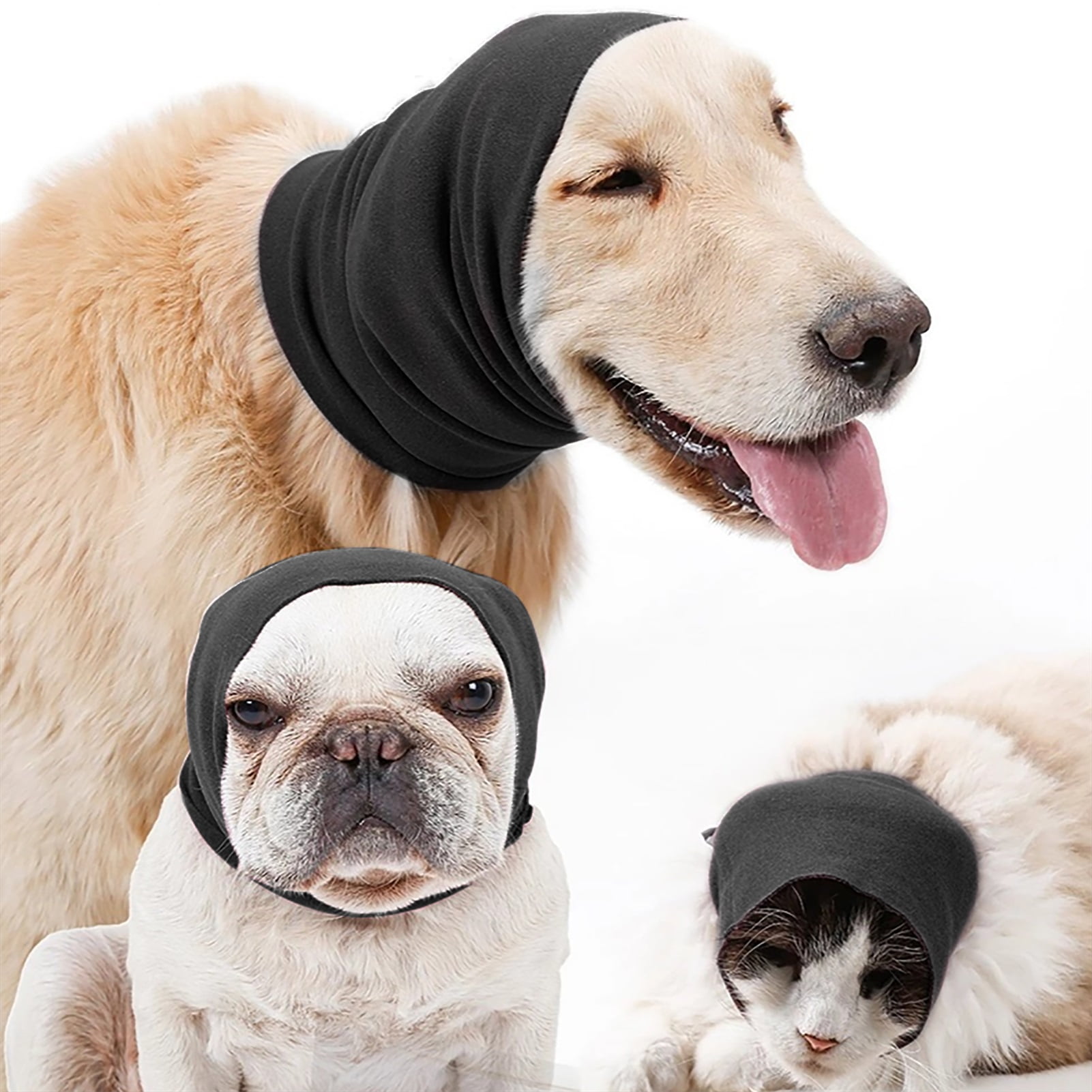 dnusflzt Pet Soft Snoods Head Cover,Solid Color Cotton Dog Ear Muffs