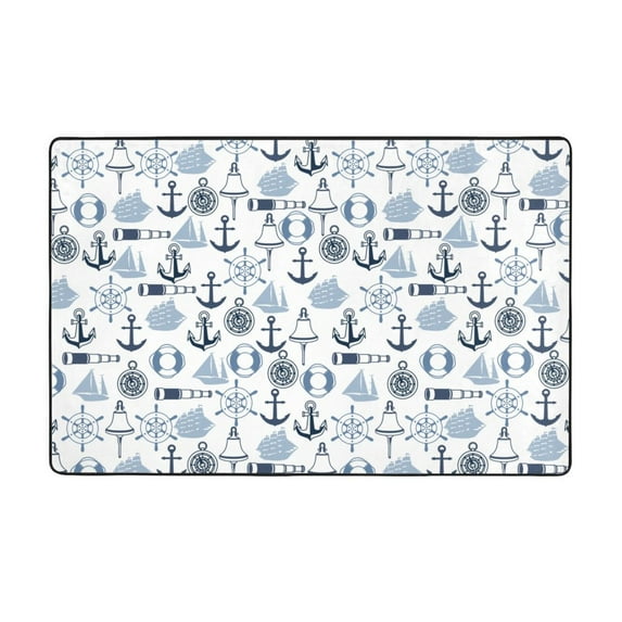 dock rudder Shaggy Area Rug, Rugs for Living Room Bedroom Non Slip Door Mat Indoor Carpet Machine Washable Nursery Home Decor Floor Mats for Entryway 60x39in-#