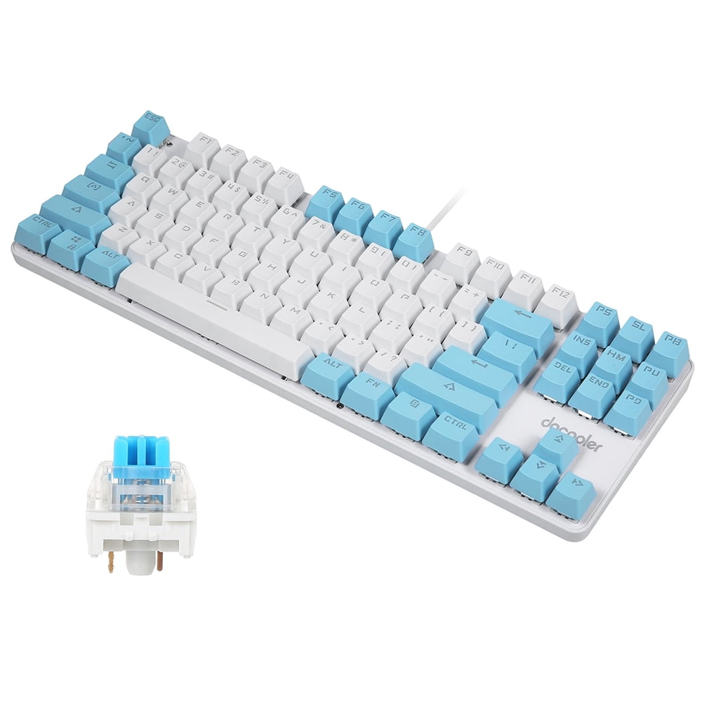 docooler Wired Gaming Keyboard 87 Keys Mixed Light Mechanical Keyboard
