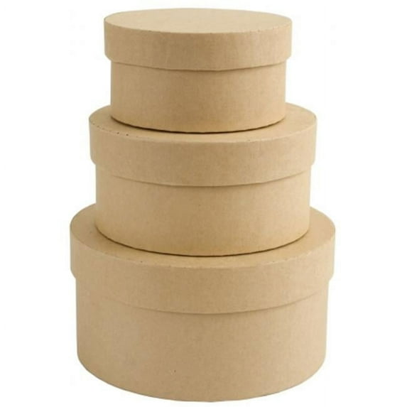 docrafts P1742202 Papermania Bare Basics Nesting Boxes 3/Pkg-Circle