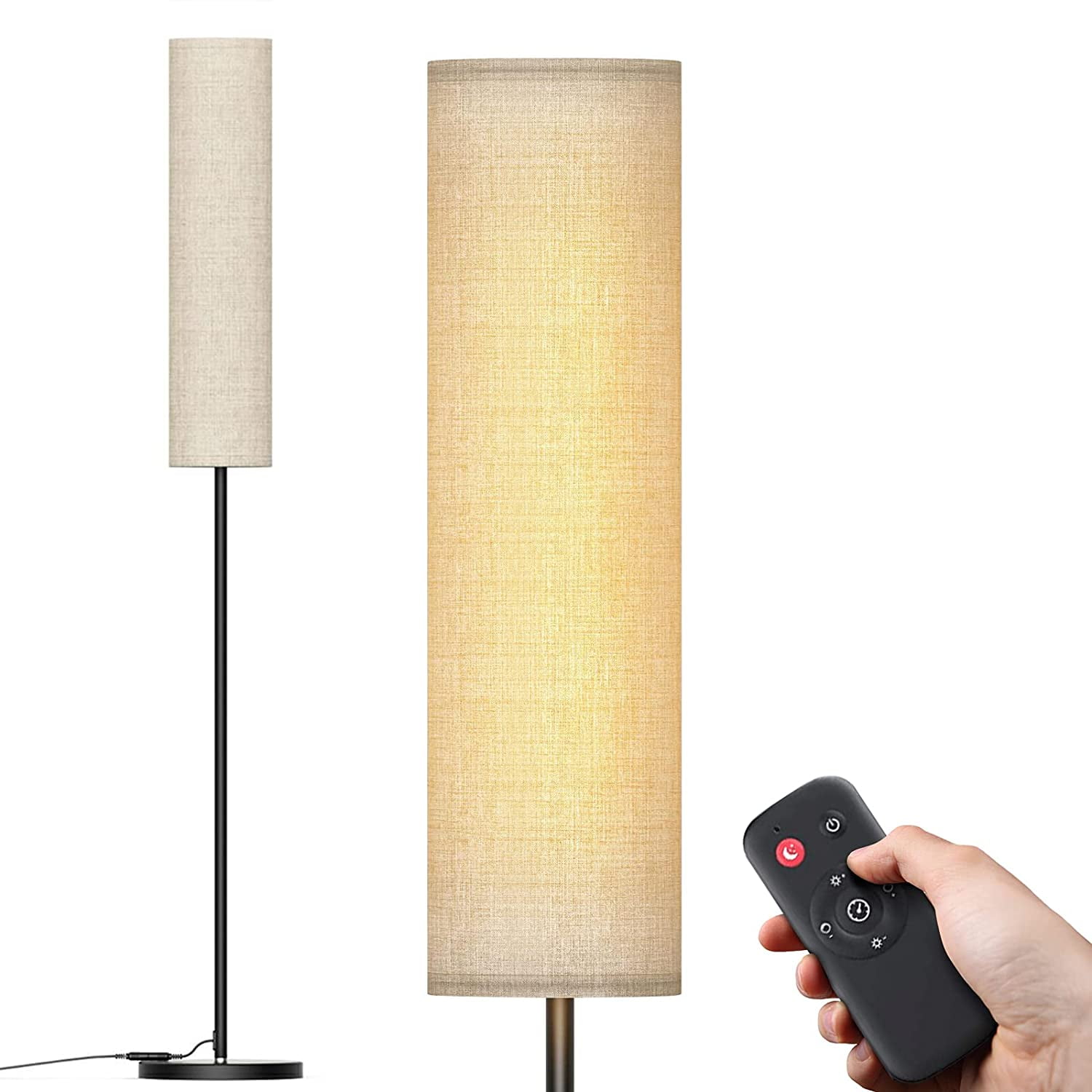 dodocool 65" LED Floor Lamp for Living Room with Fabric Lamp Shade 2800K-7000K and Remote & Touch Control