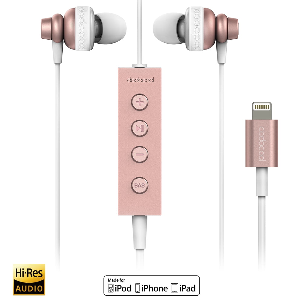 プラチナム Stereo Earphone 24 Bit Earbud Lightning Dodocool MFi Certified 24