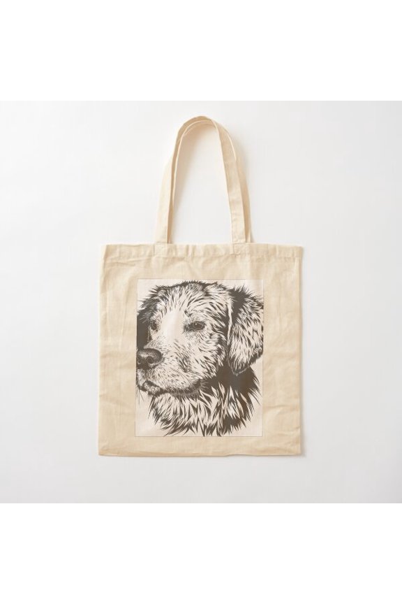 Dog Loves His Master Cotton Tote Bag Canvas Tote Bag, Family Gift For Mother, Her