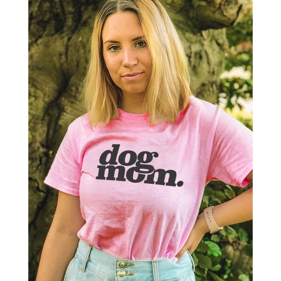 dog mom. Black Print Tee