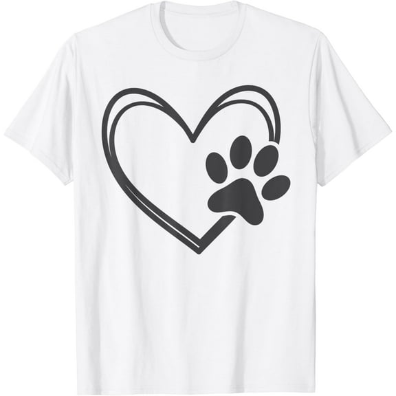 dog paw heart Dog Paw Print T-Shirt100% cotton