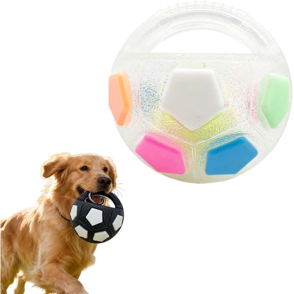 dog toy soccer ball with handles,Toss and Fetch Play, Interactive Ball for Dogs Playing, Squeaky Floating,for Water Play,Training & Outdoor Games (A+C)
