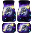 thumbnail image 1 of doginthehole Universal Fit 4-Piece Heavy Duty All Weather Protection Rubber Floor Mats Galaxy Wolf Pattern Car Foot Mats Carpet Non Slip Automobile Mats for Women C80, 1 of 2