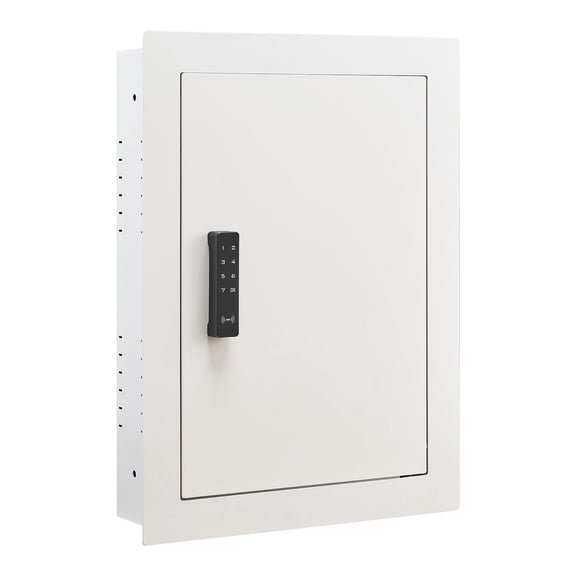 dokea 0.83 sq.ft Wall Safe, 3-Tier Hidden Steel Box, Password Key White