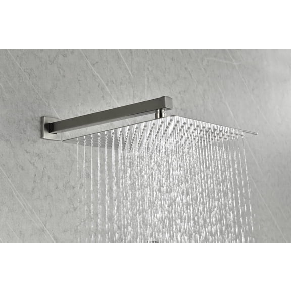 dokea 10 Wall Mount Rainfall Square Shower Head - Stainless Steel, Black