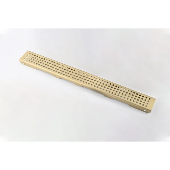 dokea 12 Inch Linear Shower Drain - 304 Stainless Steel - Removable Quadrato Grate Cover