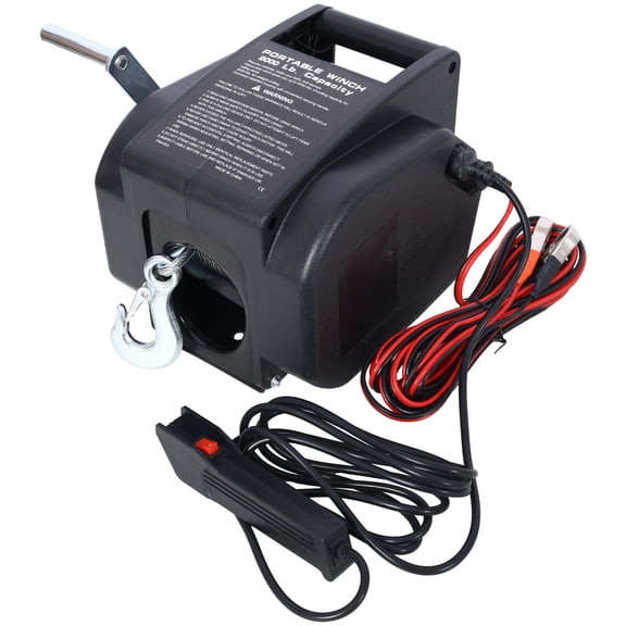 dokea 12V Electric Trailer Winch - 2000Lbs, 5000Lbs Boat Winch, Black