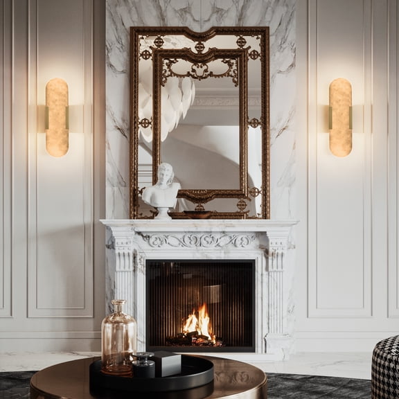 dokea 13.8 Marble Gold Wall Sconces - 2 Pack