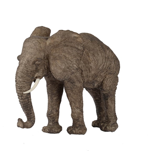 dokea 13x5x10" Polyresin Walking Elephant Accent Statue - Brown
