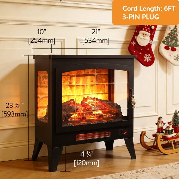 dokea 21 Inch 3D Flame Electric Fireplace Stove with Remote Control