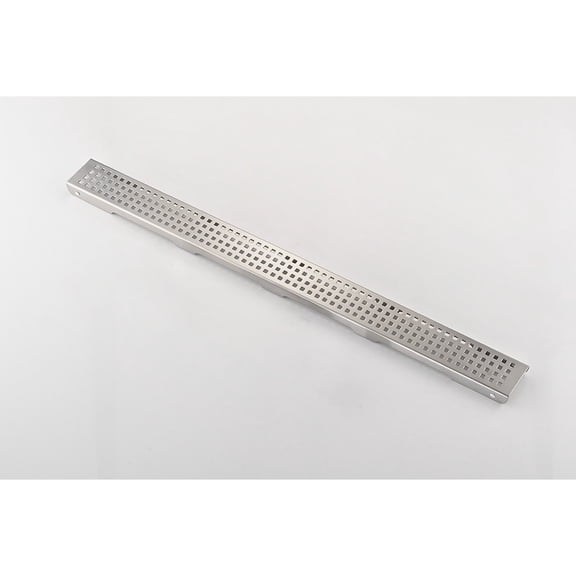 dokea 24 Inch Linear Shower Drain - 304 Stainless Steel - Removable Quadrato Grate Cover