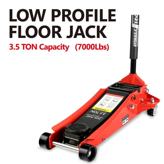 dokea 3.5 Ton Low Profile Floor Jack - Racing Steel, 4-21" Lift