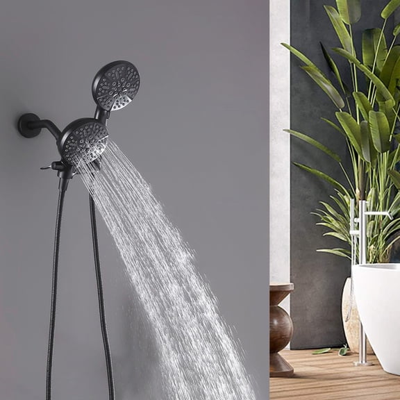 dokea 3-Way Rainfall Shower Combo - Handheld & Fixed Head, 6 Spray Modes, Luxury Shower Hose Included