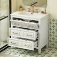dokea 30'' Free Standing Bathroom Vanity Set – White Ceramic Sink with ...