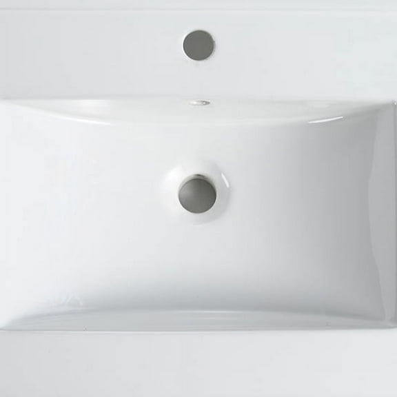 dokea 30 Inch Glossy White Ceramic Vanity Top - Only Basin