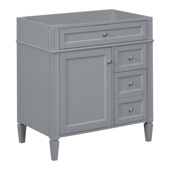 dokea 30'' Modern Bathroom Vanity Cabinet - 2 Drawers, Tip-out Drawer, MDF Board