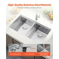 thumbnail image 1 of dokea 33” Kitchen Sink – Undermount Double Bowl Stainless Steel Bar Sink, 1 of 9