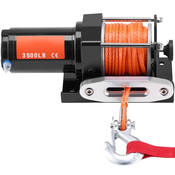 dokea 3500 lb ATV Winch - Synthetic Rope Waterproof Electric Winch with Wired Remote