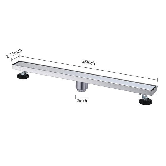 dokea 36 Inch Linear Shower Drain with Hair Strainer & Leveling Feet