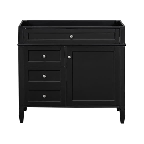 dokea 36'' Modern Bathroom Vanity Cabinet - 2 Drawers, Tip-out Drawer, Solid Wood Frame - No Top Sink Included