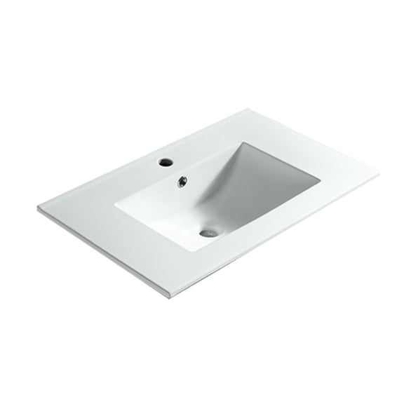 dokea 36 White Ceramic Bathroom Vanity Top - Basin Only