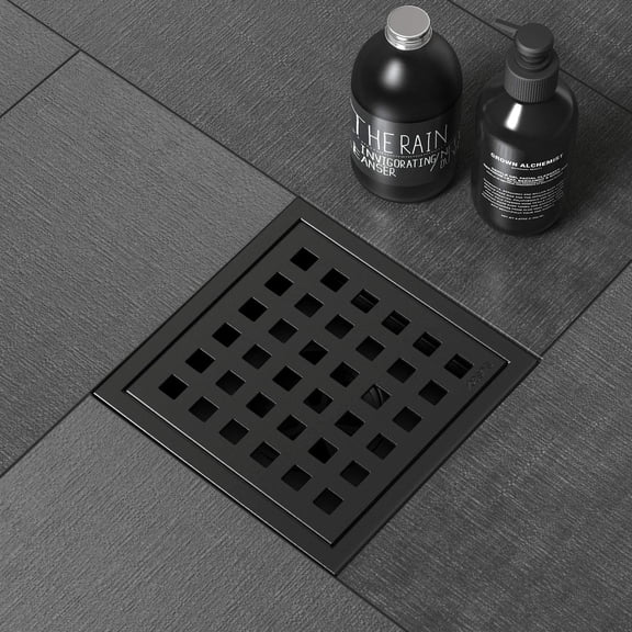 dokea 4 Inch Square Shower Floor Drain - Corrosion Resistant Grid Drain for Bathroom, Kitchen, Pool