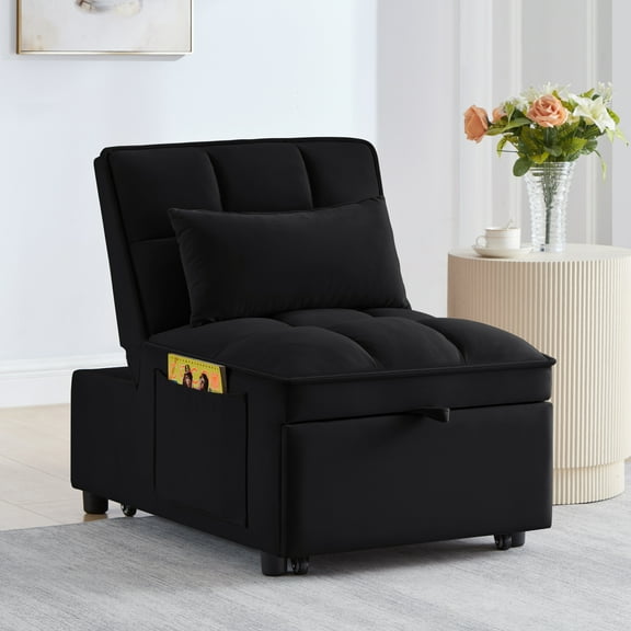 dokea 4-in-1 Multi-Function Sofa Bed with Storage - Black
