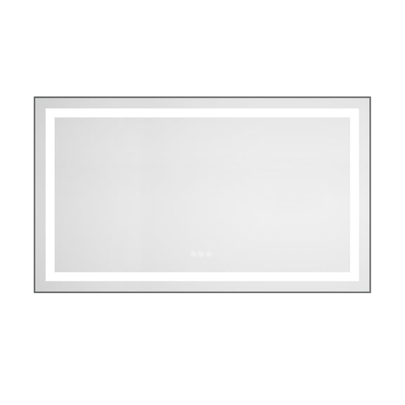 dokea 48 LED Bathroom Mirror - Front/Backlight, Anti-Fog, 3 Colors, Wall Mounted