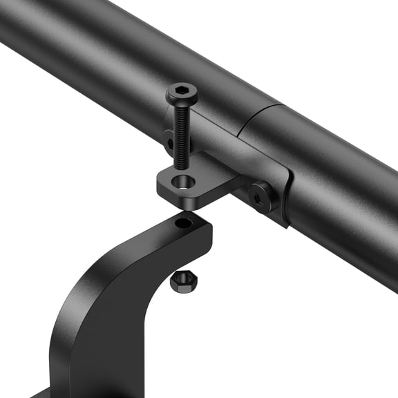 dokea 4ft Black Aluminum Stair Handrail - Wall Mounted Railing