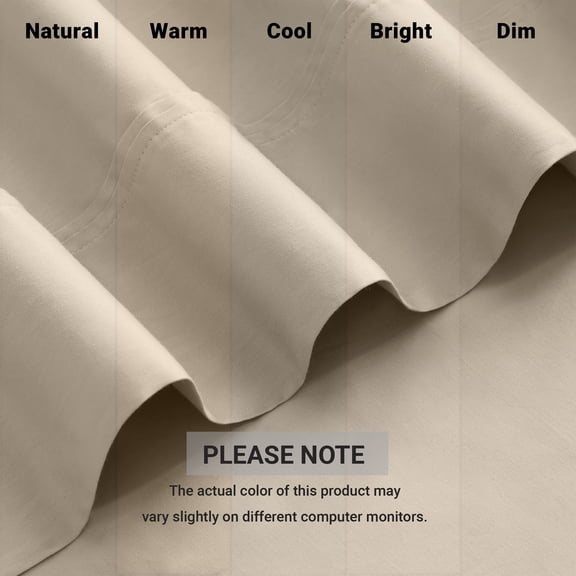 dokea 5 Pieces Split King Sateen Sheet Set, Linen - 400TC White
