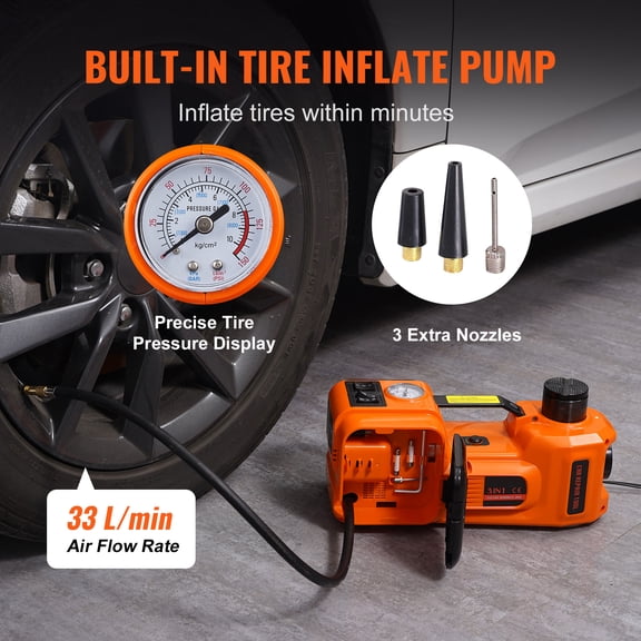 dokea 5 Ton Electric Car Jack - Hydraulic Lift with Inflatable Pump & LED Light