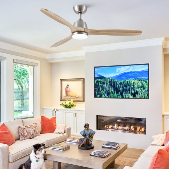 dokea 52 Integrated LED Ceiling Fan with Remote - Farmhouse Style, 6 Speeds