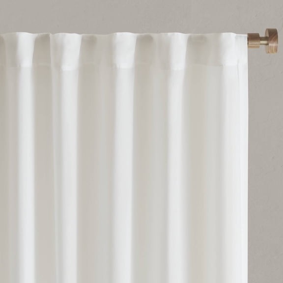dokea 52x63" White Privacy Curtains - 2 Panels, Back Tab, Polyester