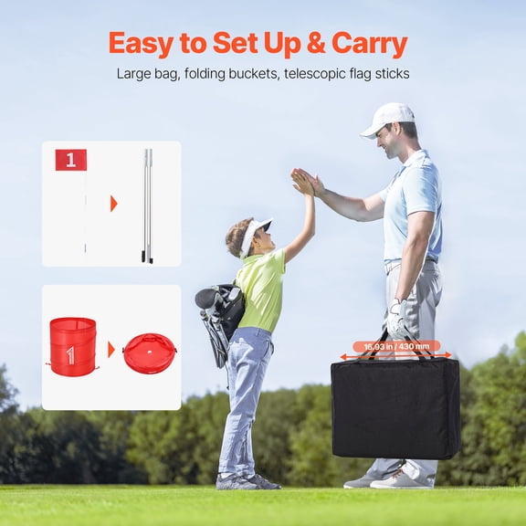 dokea 6 Hole Backyard Golf Game Set for Kids & Adults - Portable Outdoor Bucket Golf
