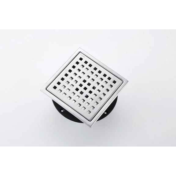 dokea 6 Inch Stainless Steel Grid Shower Floor Drain - Square Design