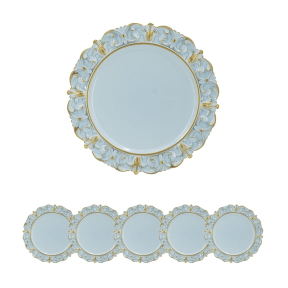 6 Pack Charger Plates, D14” Plastic - Dinner Party Decoration