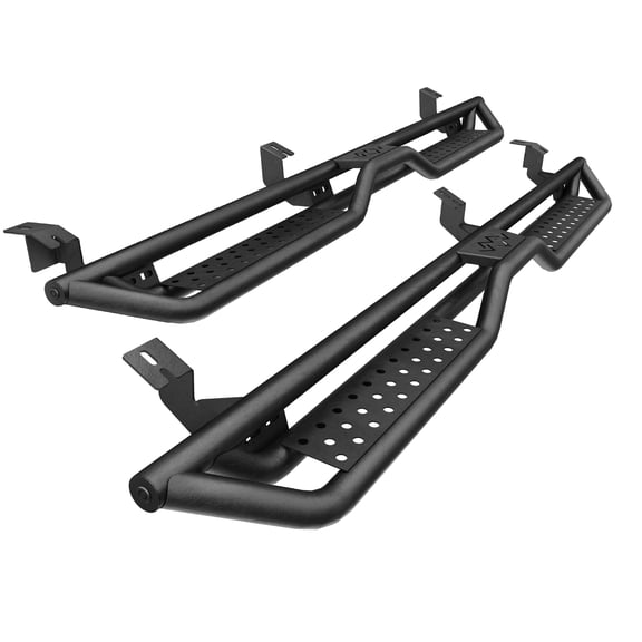 dokea 6 Running Boards for 05-23 Toyota Tacoma Double/Crew Cab Step Bars - Black Steel