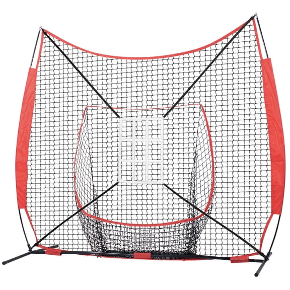 dokea 7x7 ft Baseball Softball Practice Net with Bow Frame, Tee & 12 Balls